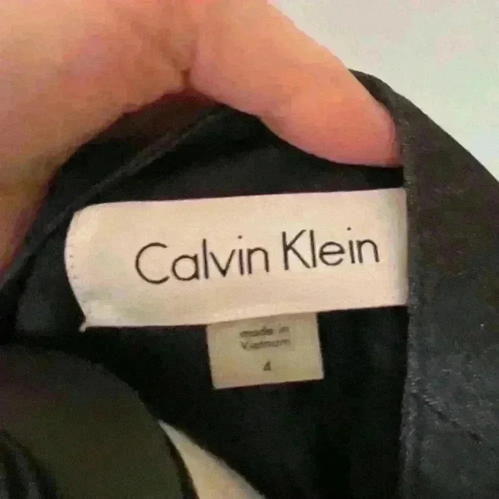 Calvin Klein Navy Blue Blazer Size 4 Zip Pockets - Picture 8 of 9